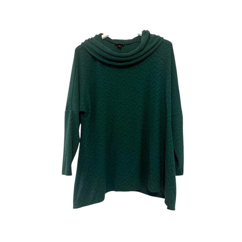 I.N. Studio Emerald Green Cowl Neck Oversized Sweater Flowy Top Size Large